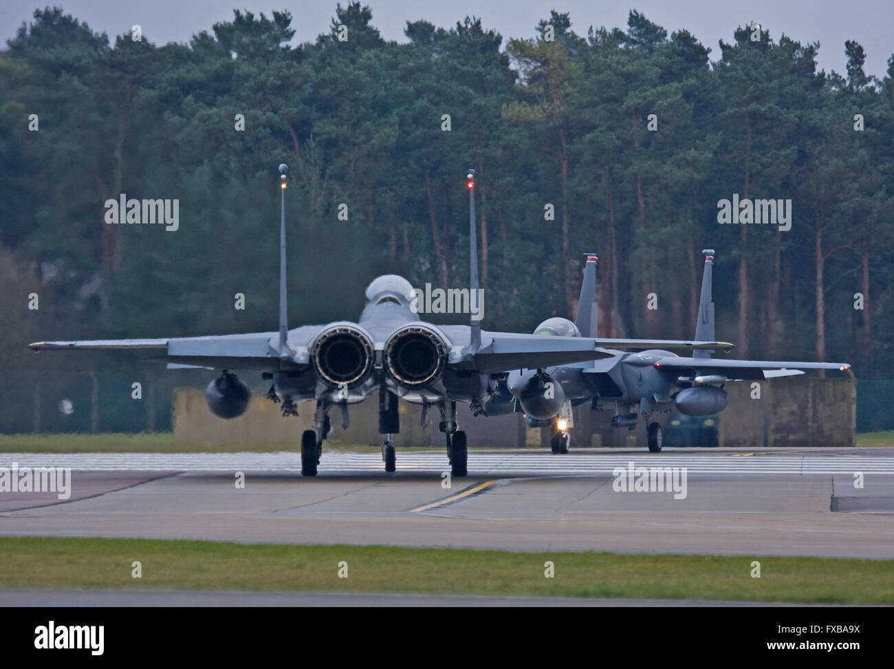 F-15E Eagle 494th FS 48th FW USAFE a RAF Lakenheath Foto Stock