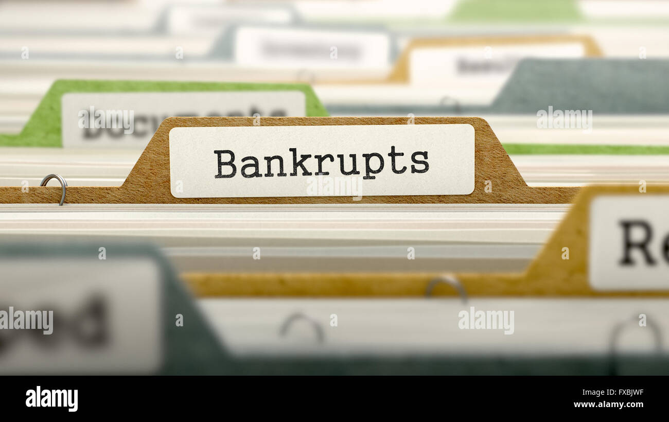 Cartella di file denominata come Bankrupts. Foto Stock