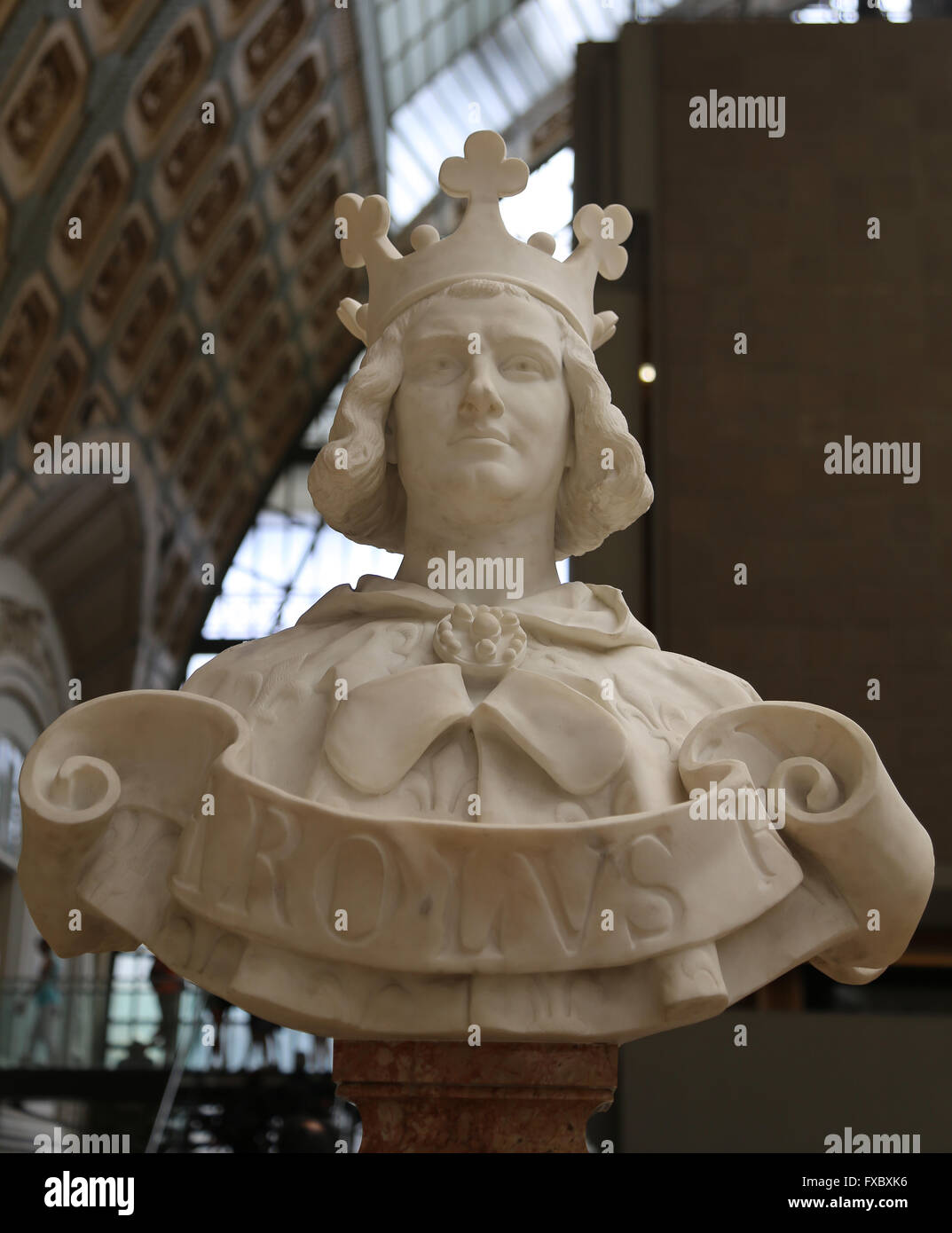Carlo V di Francia (1338-1380), il saggio. Casa di Valois. Busto da Emmanuel Fremiet (1824-1910). Il Museo d' Orsay. Parigi. La Francia. Foto Stock