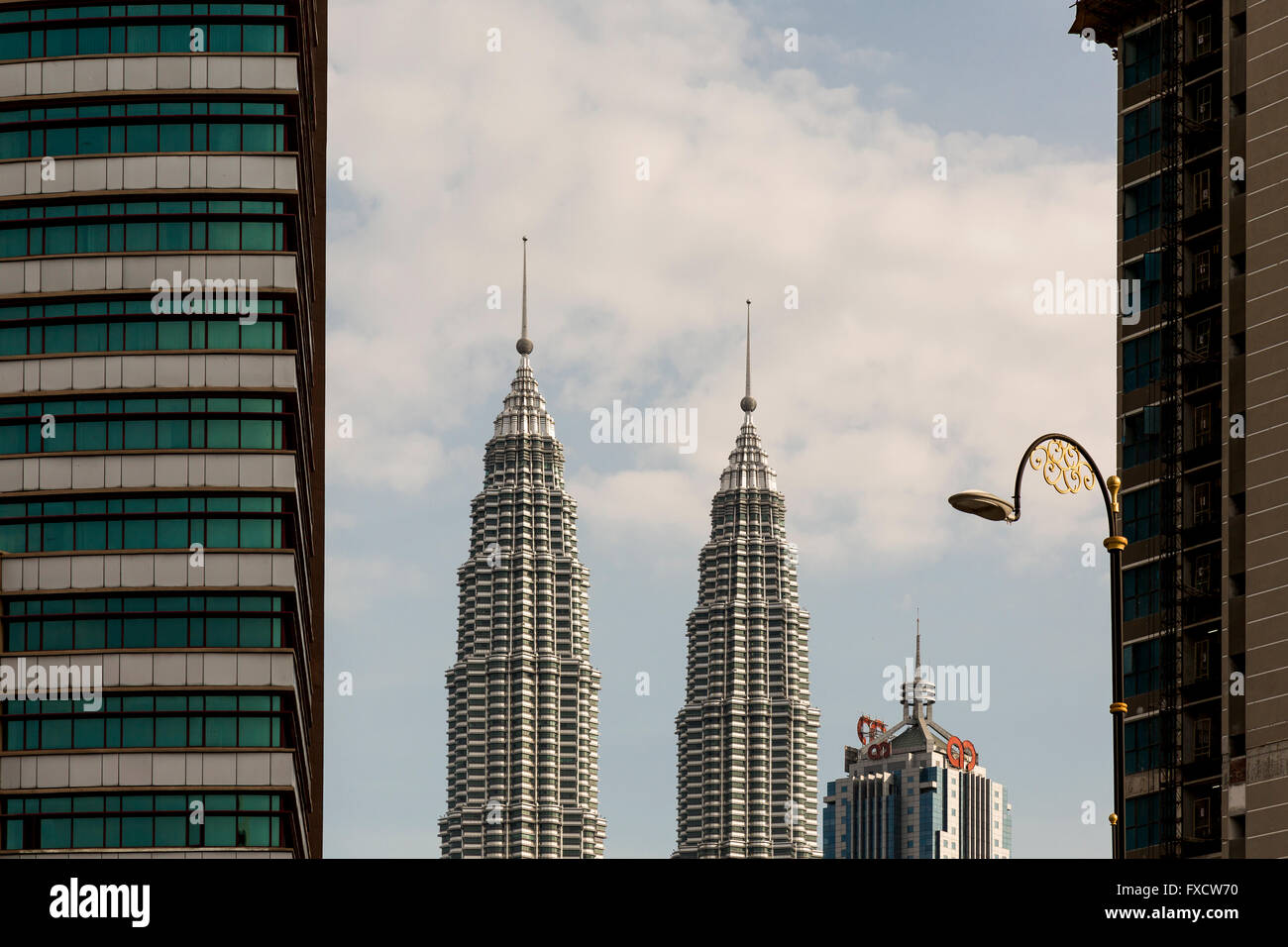 Kuala Lumpur, Malesia - Aprile 2016. Vista della sommità delle Torri Gemelle Petronas Foto Stock