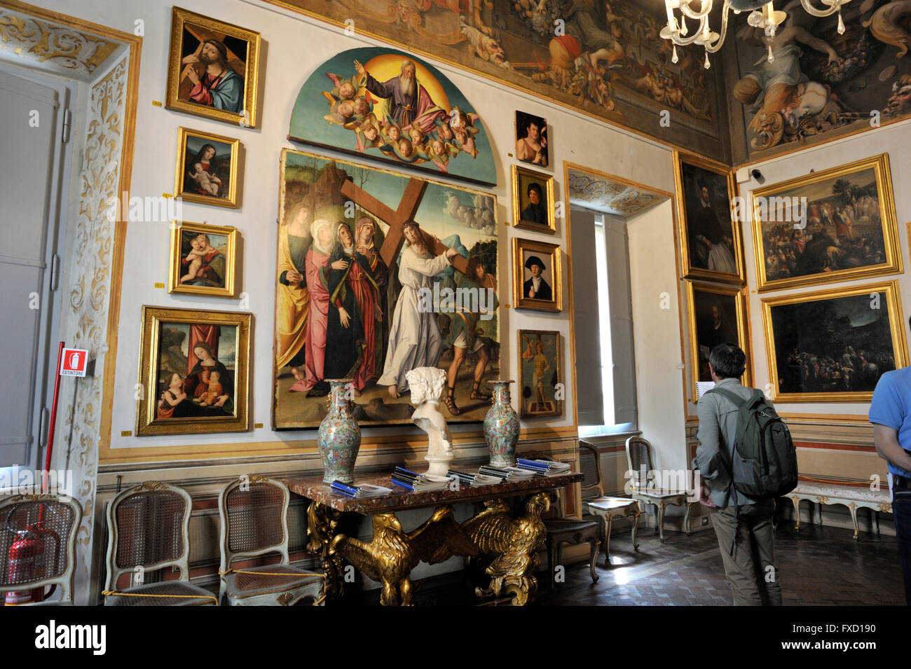 Italia, Roma, Palazzo Spada, Galleria Spada, interni della galleria d'arte Foto Stock