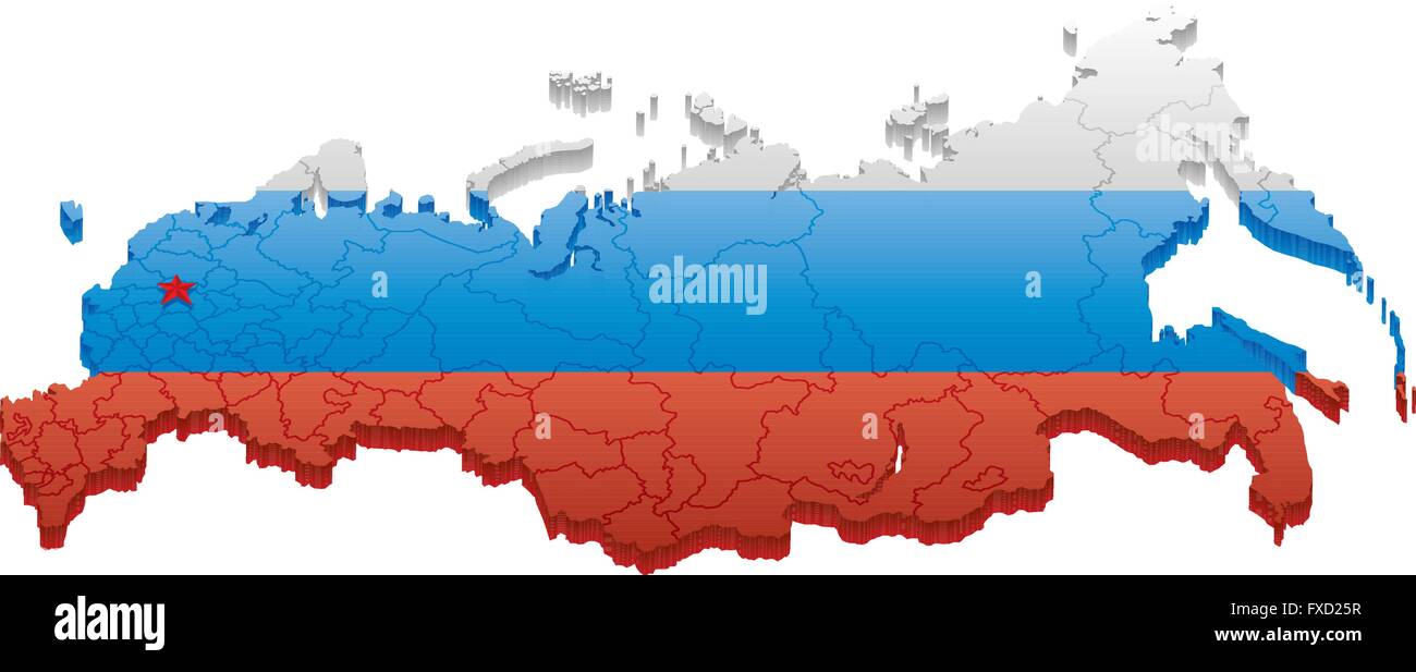 Mapa da Federação Russa com assuntos federais imagem vetorial de Volina©  330120816