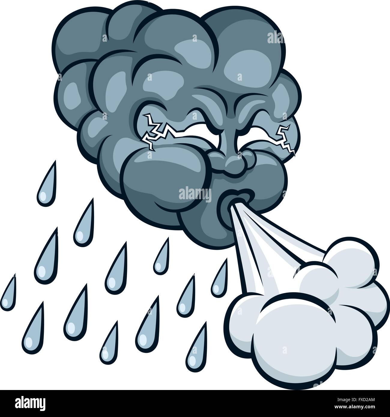 Cartoon storm cloud. Illustrazione Vettoriale