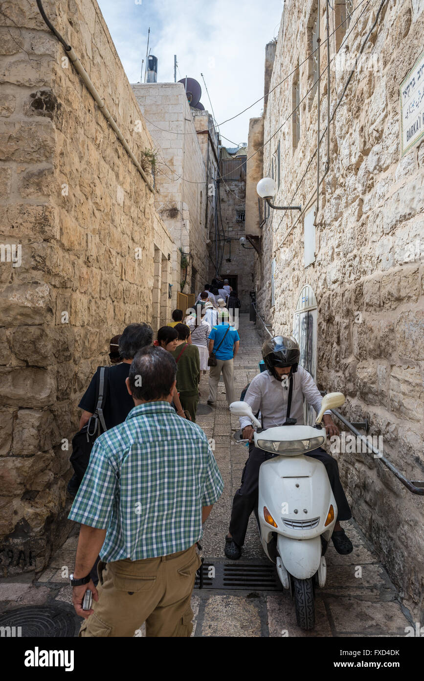Piccolo vicolo sul quartiere ebraico e la Città Vecchia di Gerusalemme, Israele in Gerusalemme, Israele Foto Stock