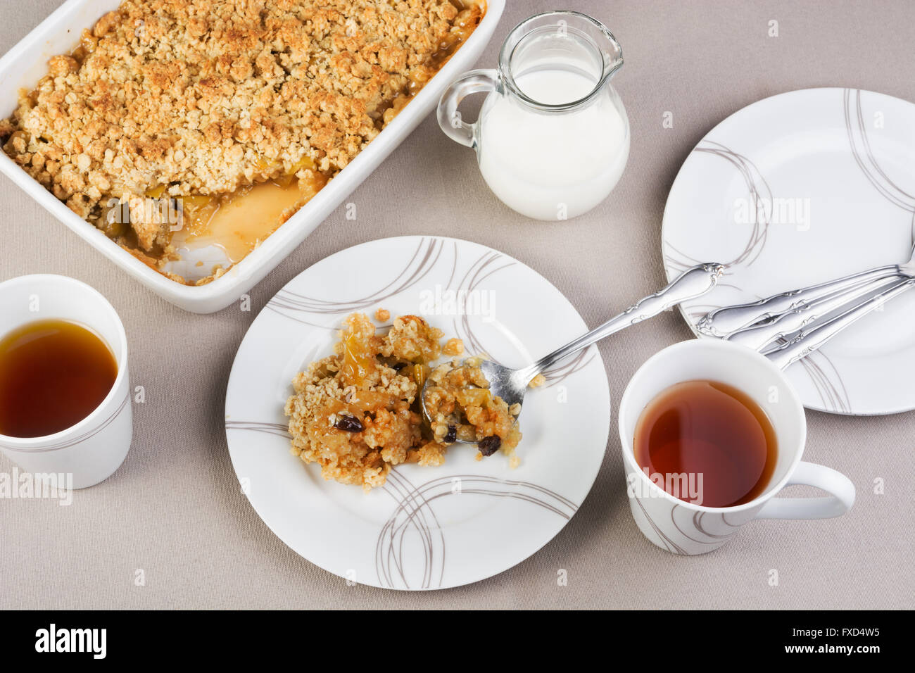 In casa apple crumble Foto Stock