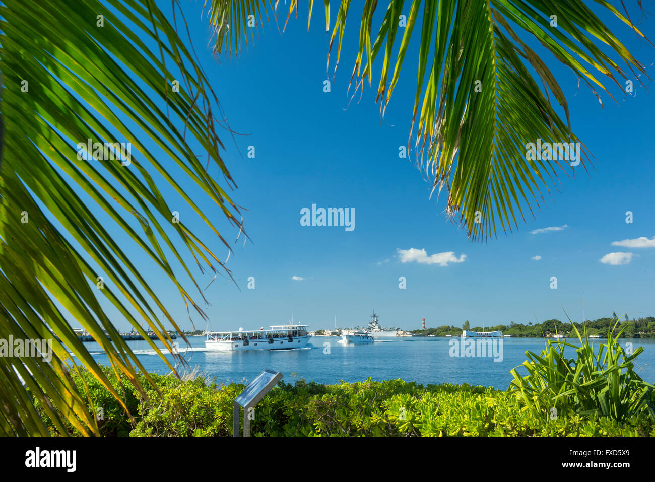 Stati Uniti d'America, Hawaii, Oahu, Honolulu, Pearl Harbor USS Arizona Memorial Foto Stock