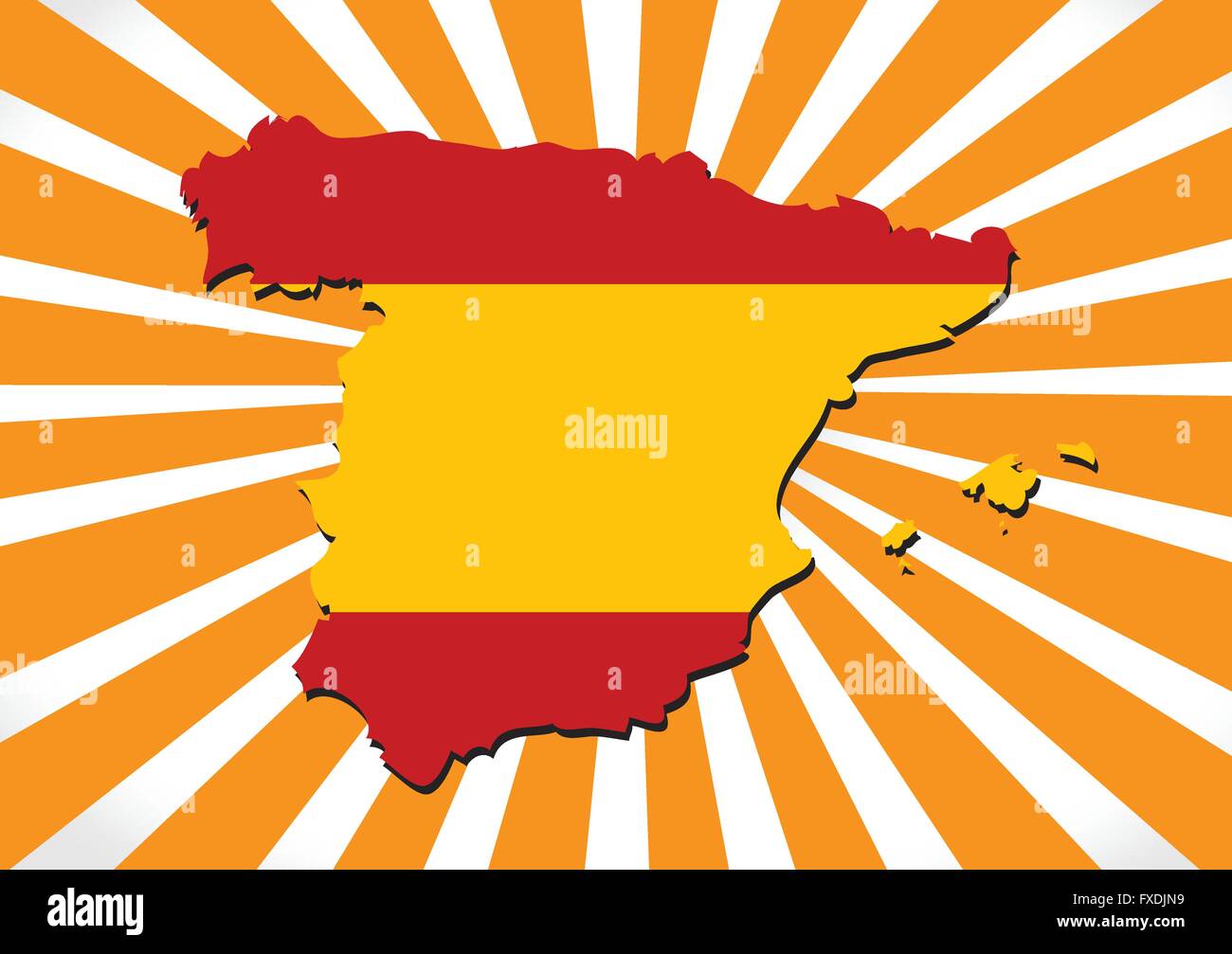 Bandiera della Spagna e mappa Country forma idea design Illustrazione Vettoriale