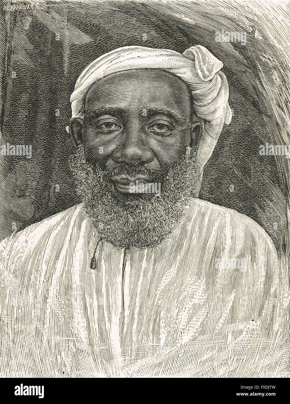Tippu Tib o punta Slave e commerciante di avorio, Emin Pasha Relief Expedition 1886 a 1889 Foto Stock