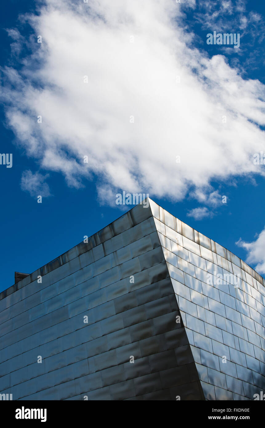 Bilbao, Spagna - 26 Marzo 2016: Dettagli del Guggenheim Museum costruito nel 1997 dall architetto canadese Frank Gehry Foto Stock