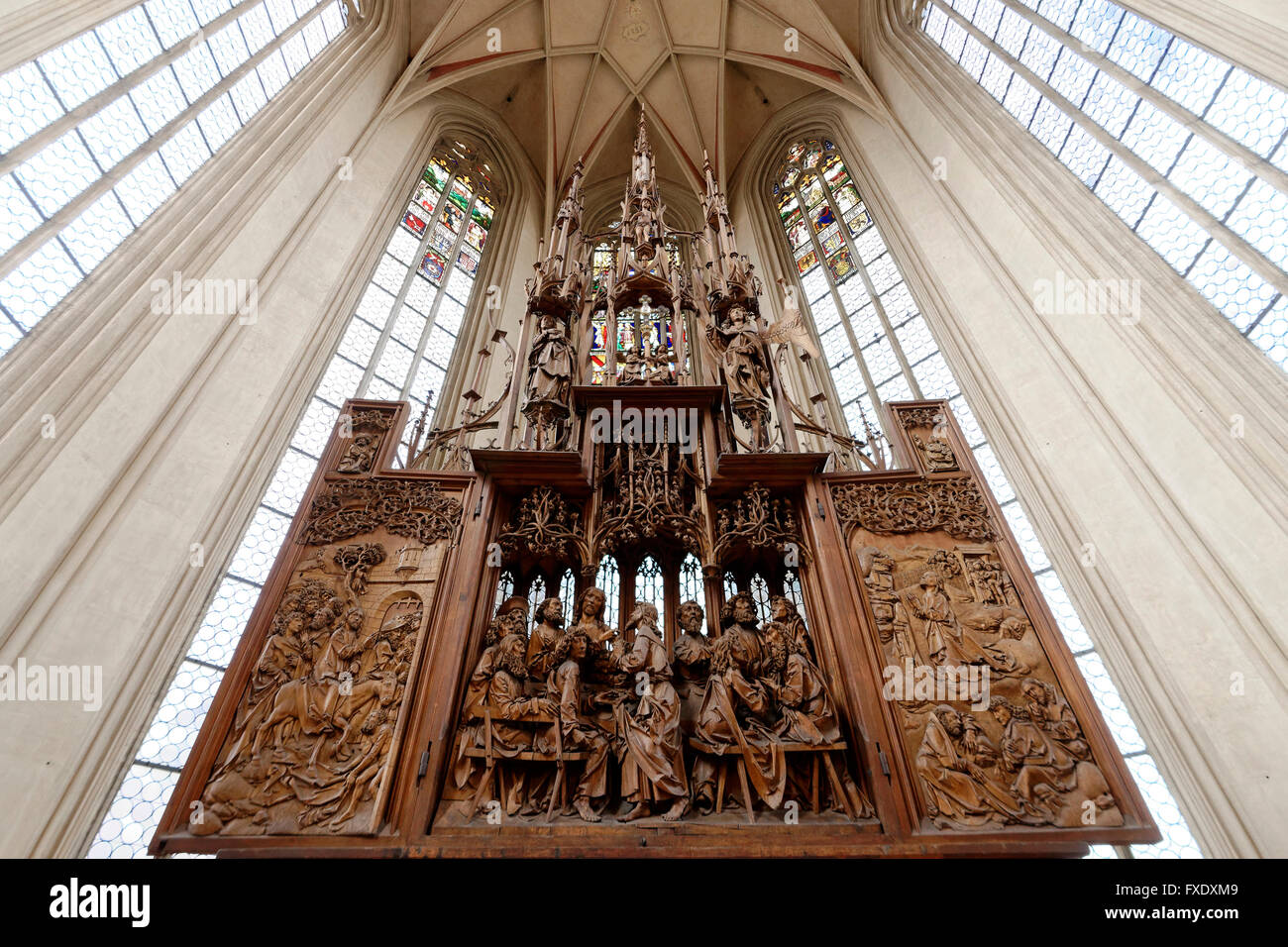 Coro con sangue sacro altare da Tilman Riemenschneider, San Jacob&#39;s Chiesa, Rothenburg ob der Tauber, Media Franconia Foto Stock