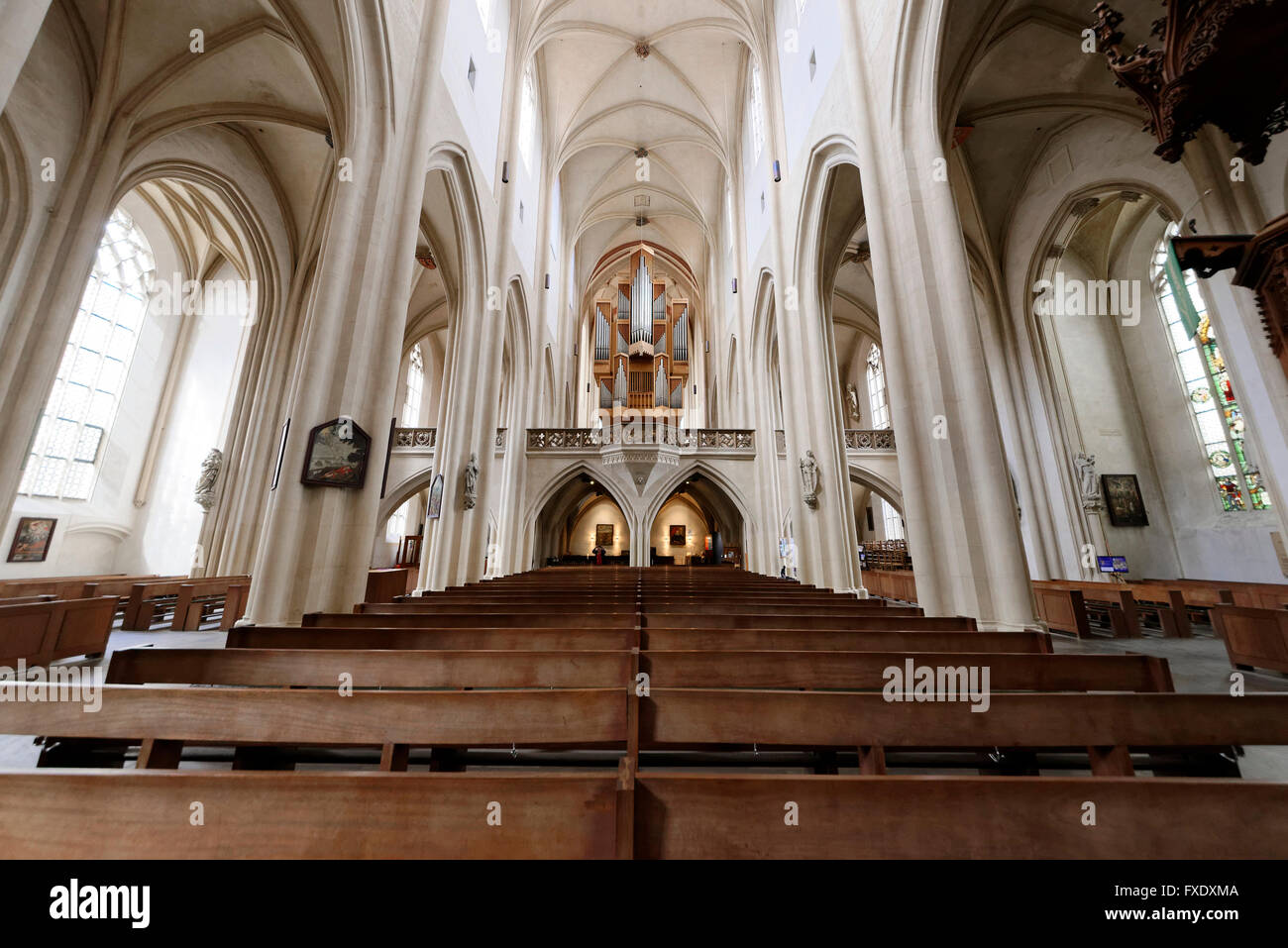 Longship con organo di san Jacob&#39;s Chiesa, Rothenburg ob der Tauber, Media Franconia, Franconia, Baviera, Germania Foto Stock