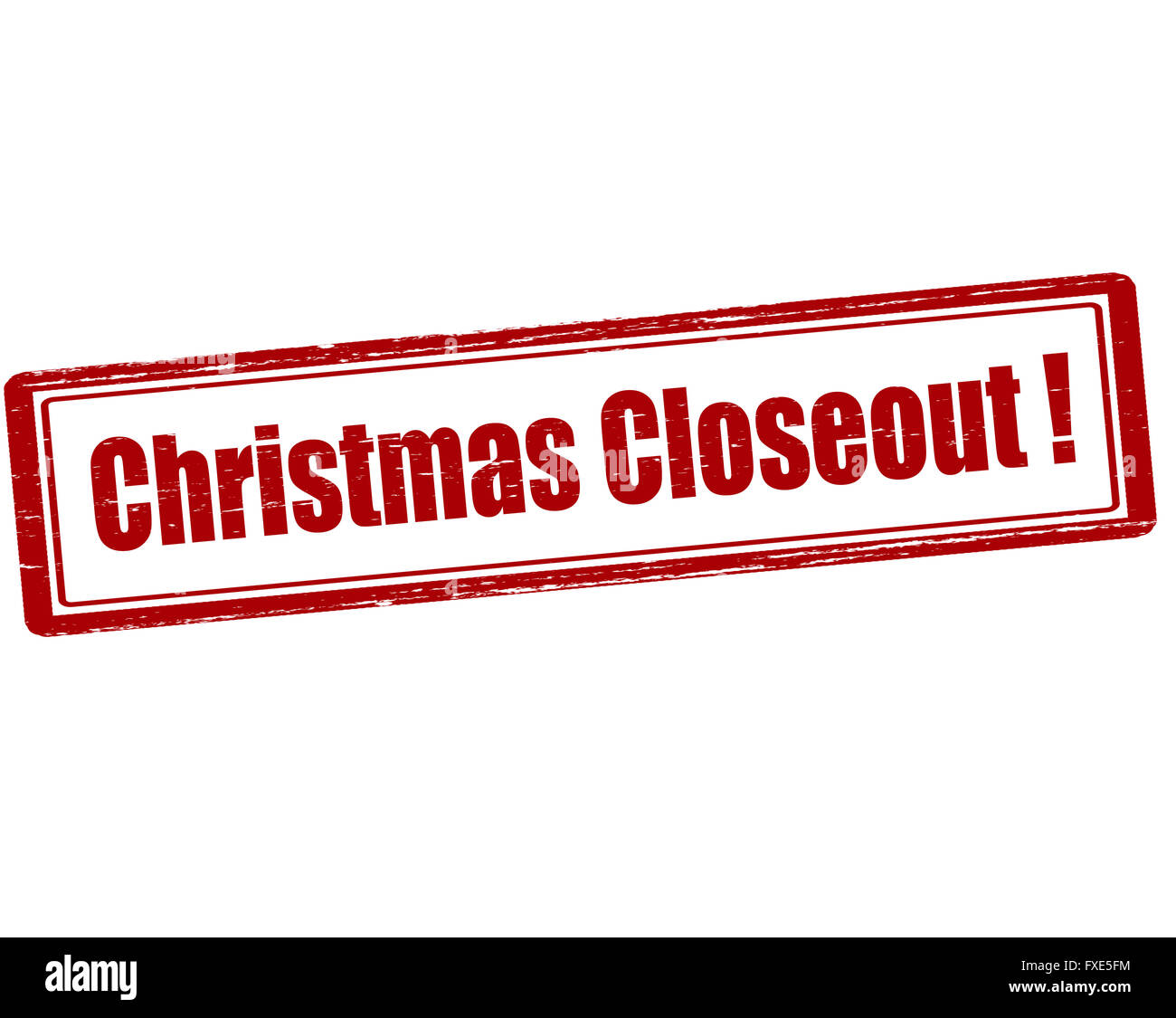 Timbro di gomma con il testo di chiusura Natale all'interno, illustrazione vettoriale' Foto Stock