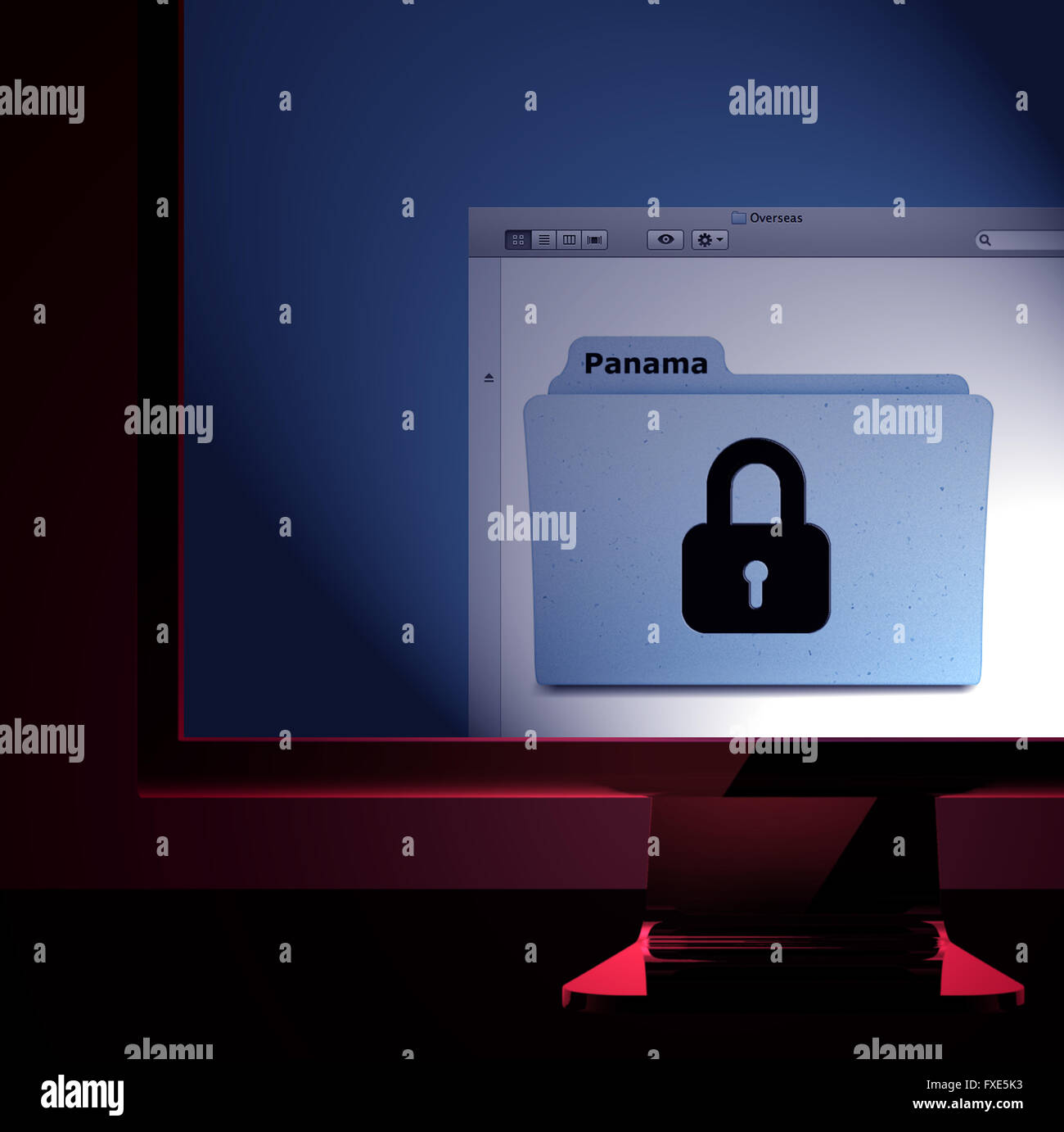 Panama investimenti File sullo schermo del computer Foto Stock