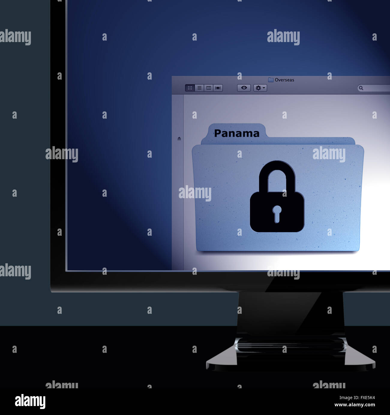 Panama investimenti File sullo schermo del computer Foto Stock