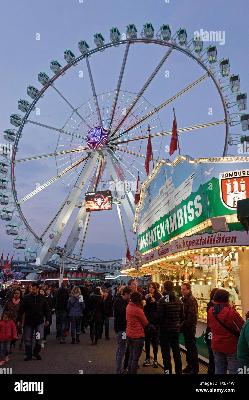Ruota panoramica Ferris, fiera del divertimento 'Dom', Amburgo, Germania Foto Stock