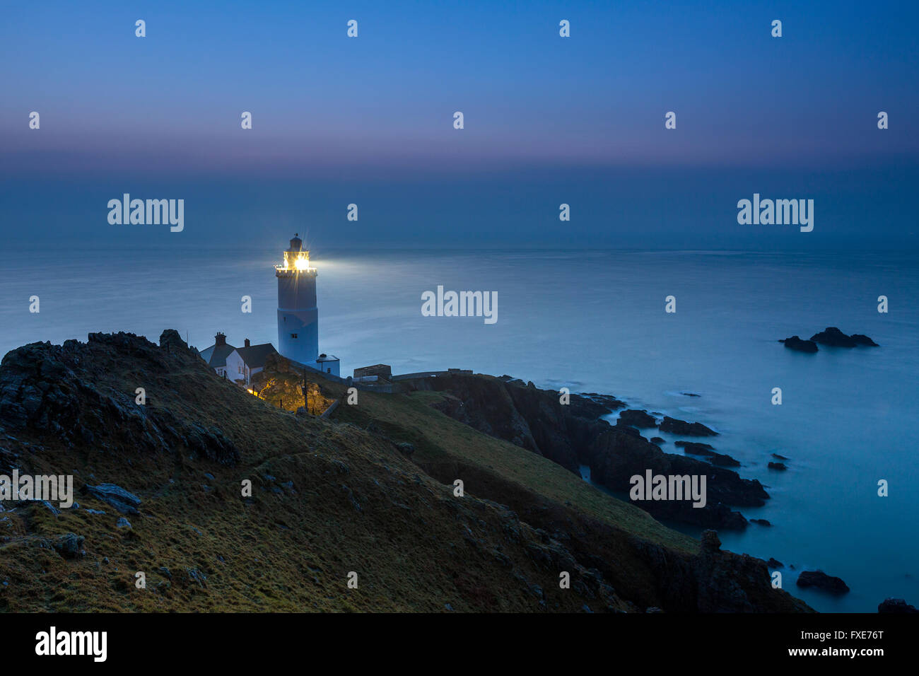 Il punto di inizio del faro, Prawle Est, Sud prosciutti, Devon, Inghilterra, Regno Unito, Europa. Foto Stock