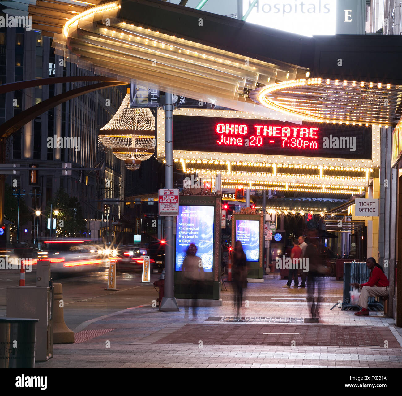 Playhouse Square l'area di intrattenimento di Cleveland, Oho Foto Stock