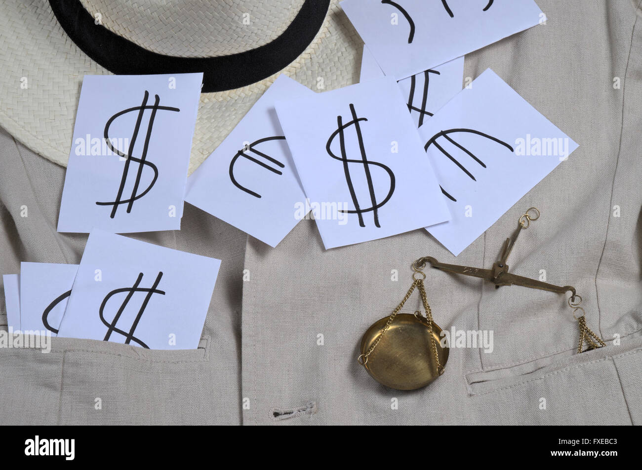 La criminalità finanziaria, panama papers scandalo tema. la giustizia, affari e finanze. Foto Stock