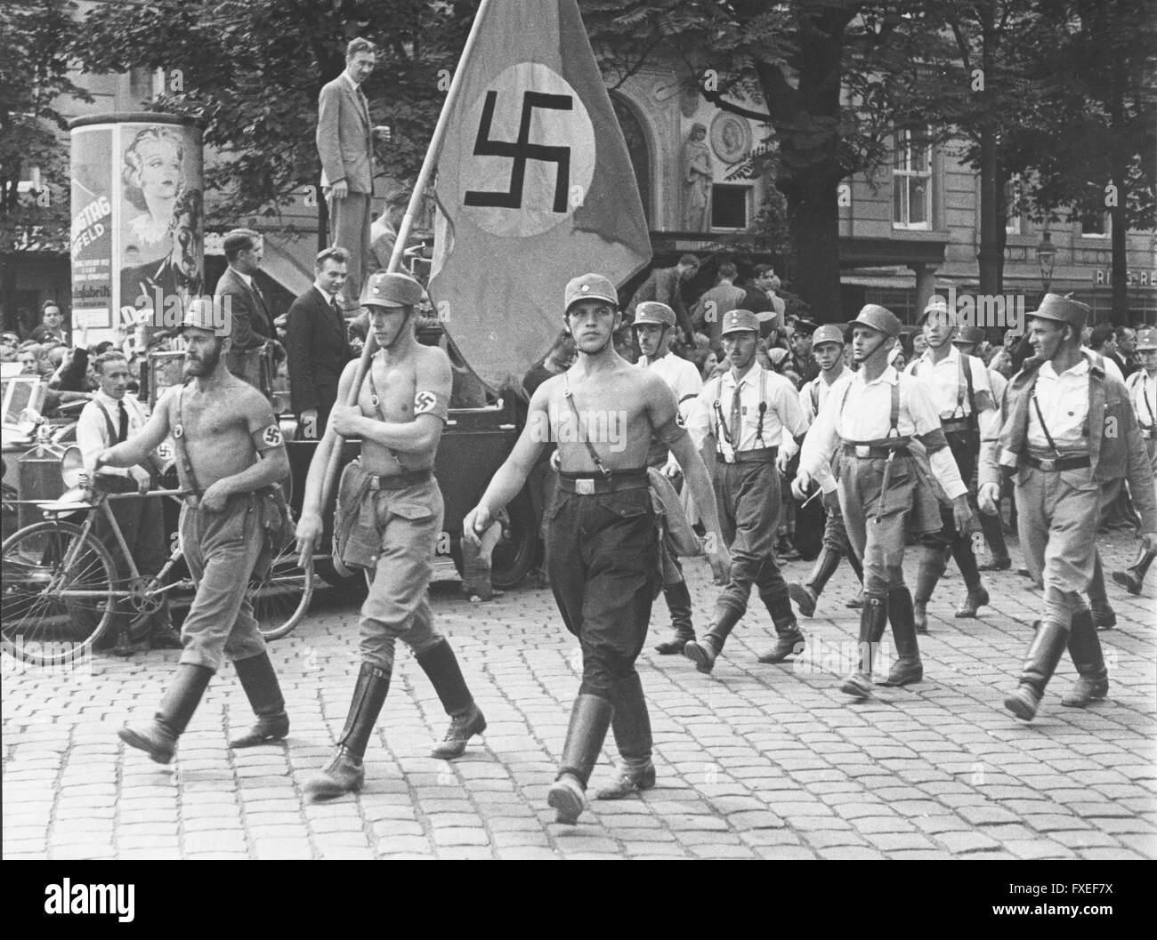 Nationalsozialistischer Aufmarsch in Wien Foto Stock