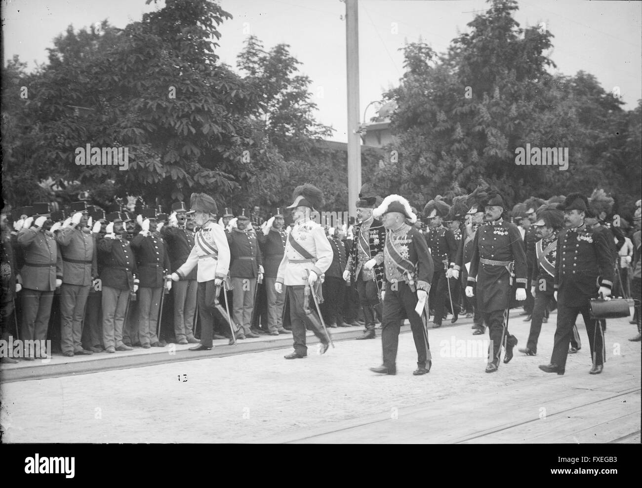 Reise nach Bosnien von Franz Josef I., Kaiser von Österreich, 1910 Foto Stock