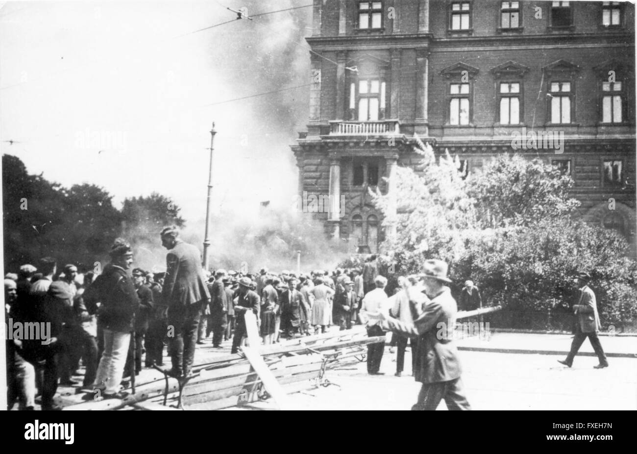 Justizpalastbrand Foto Stock