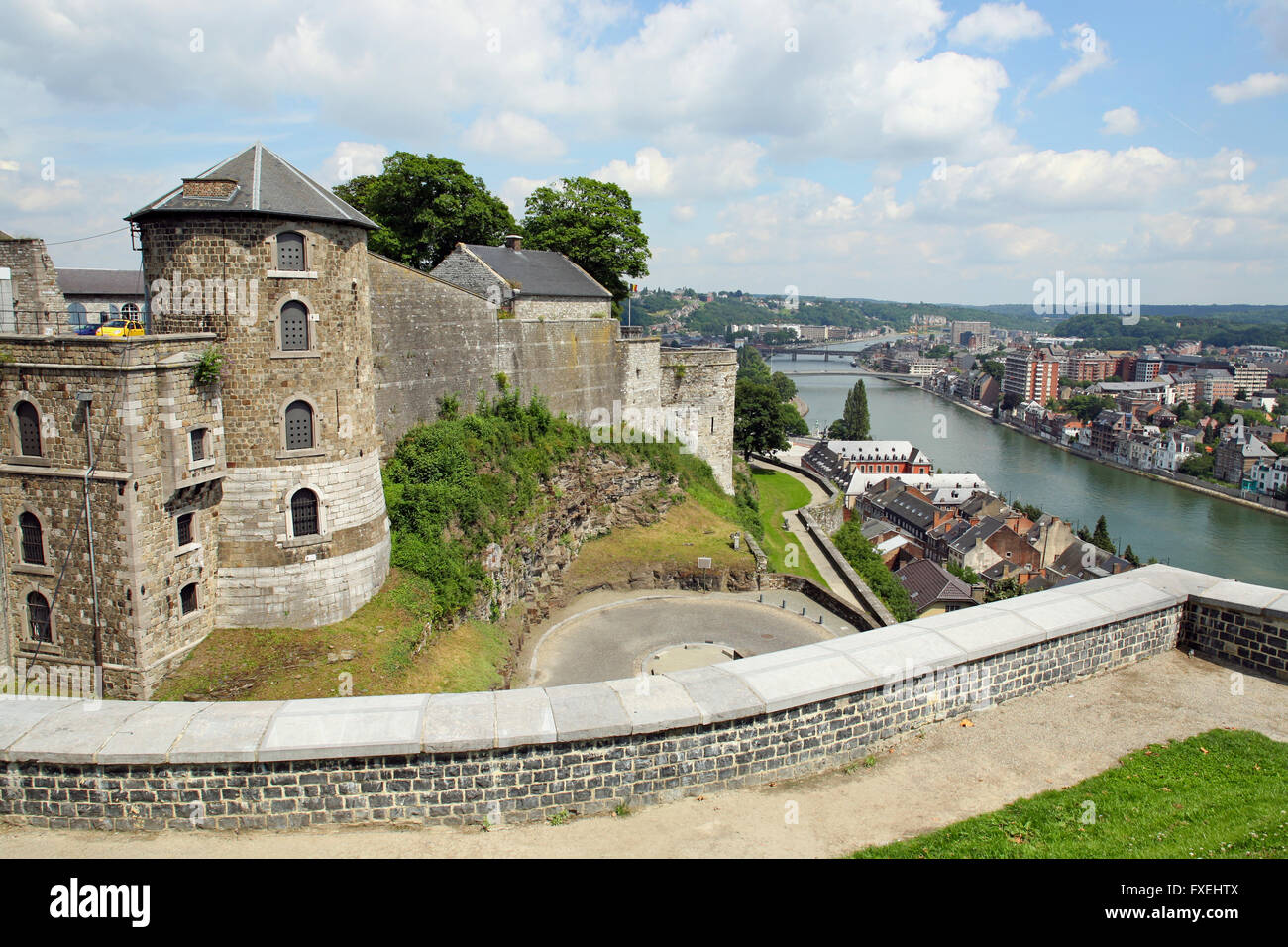 Il Belgio, la Vallonia, vista dalla Cittadella di Namur Foto Stock