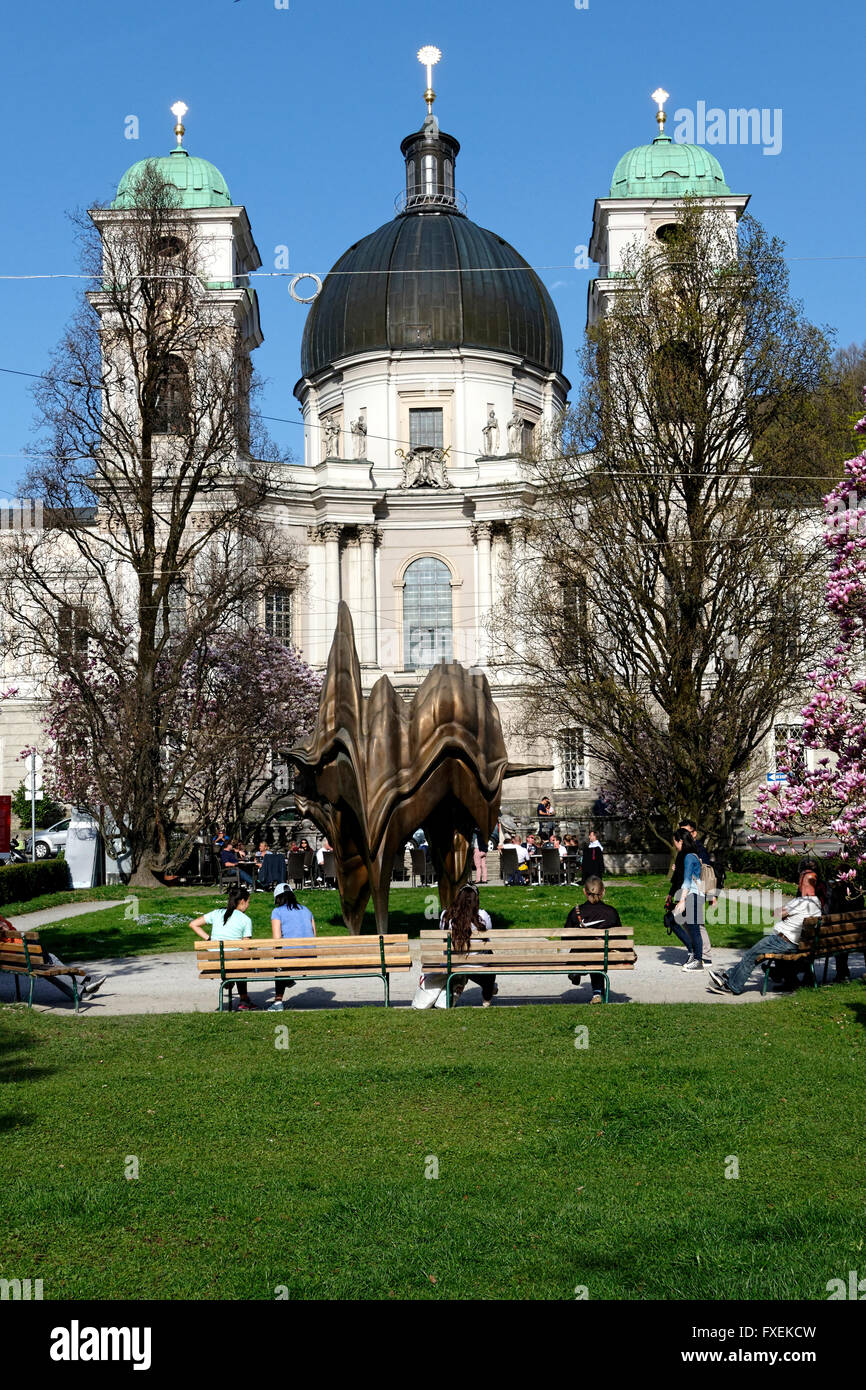 Chiesa della Trinità e giardino, Salisburgo, l'Austria, l'Europa. Foto Stock