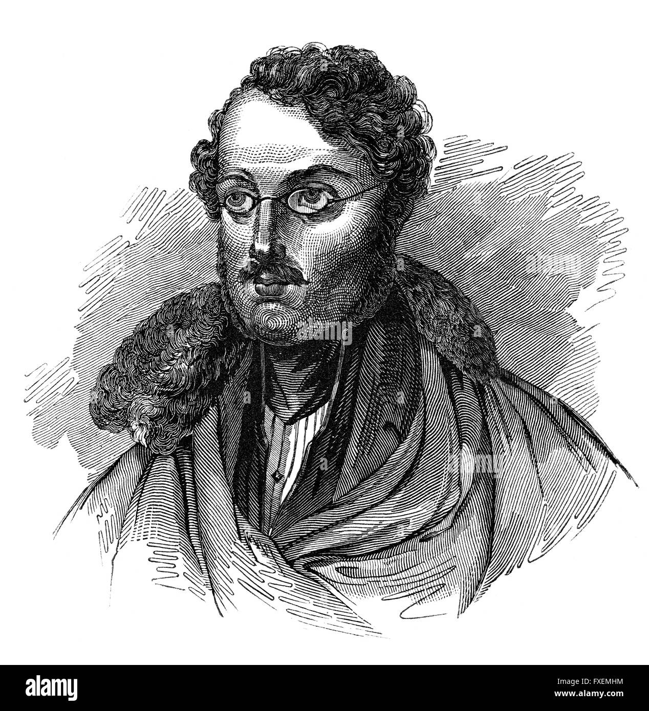 Anton Alexander Graf von Auersperg o Anastasio Gruen, 1806-1876, un uomo politico austriaco e tedesco poeta politico, Anton Alexa Foto Stock
