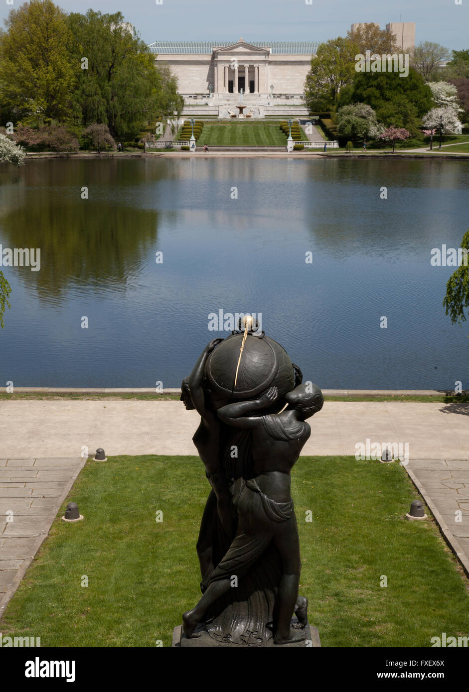 Cleveland Art Museum e le lagune in University Circle area di Cleveland Foto Stock