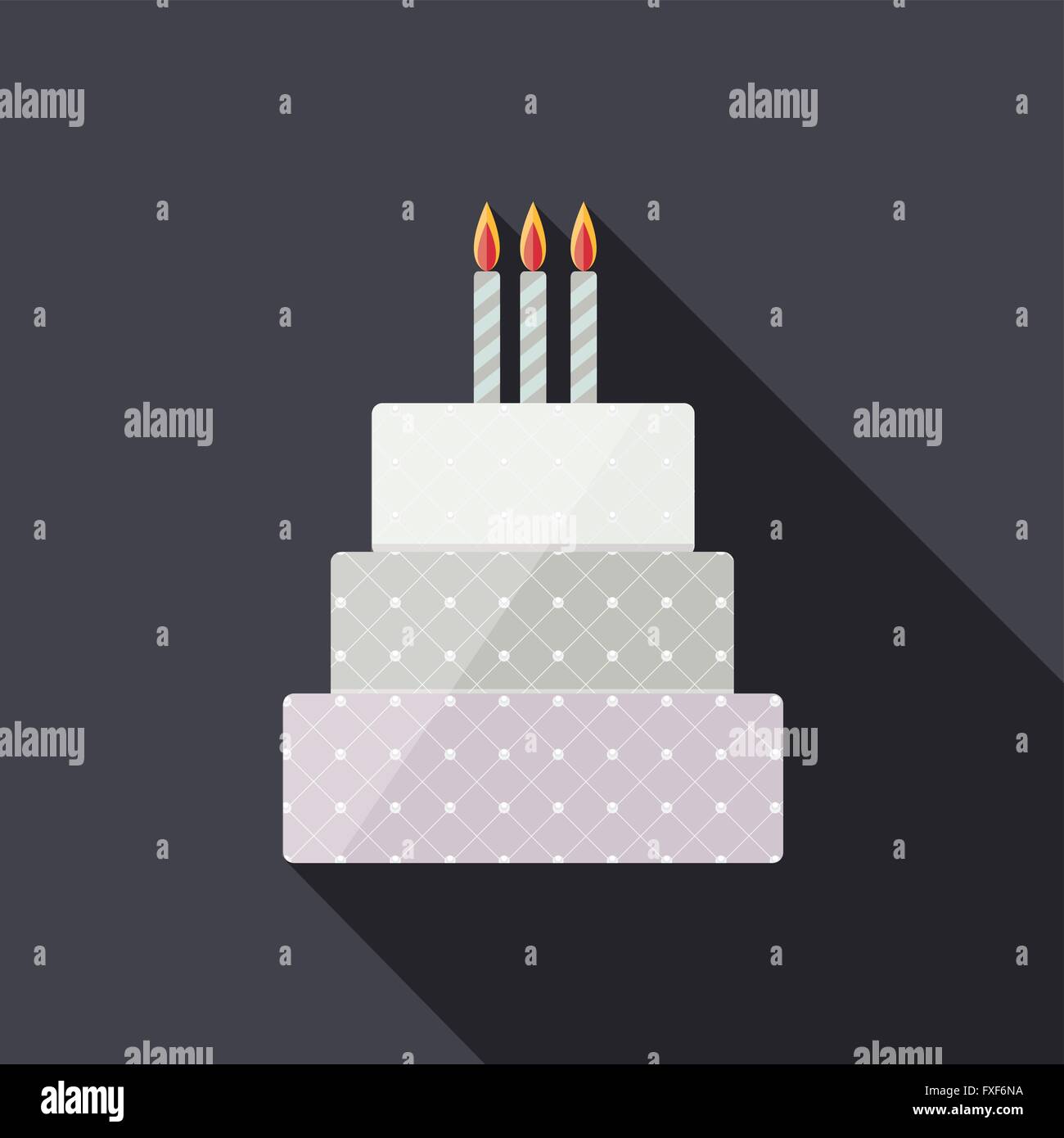 Torta di compleanno icona piatta per il tuo design, illustrazione vettoriale Illustrazione Vettoriale