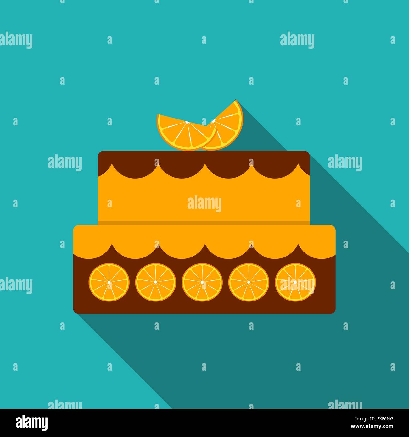 Torta di compleanno icona piatta per il tuo design, illustrazione vettoriale Illustrazione Vettoriale