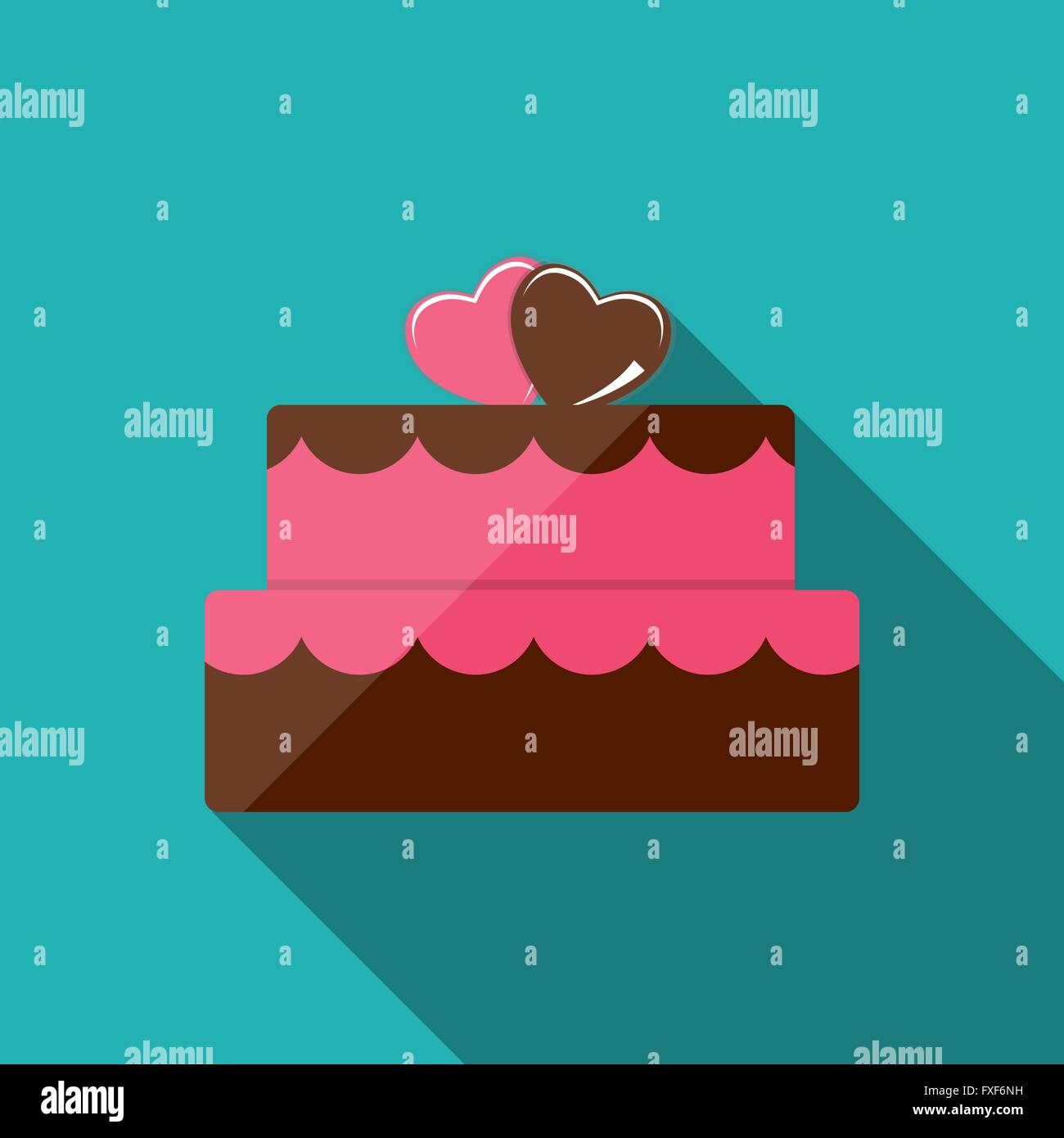 Torta di compleanno icona piatta per il tuo design, illustrazione vettoriale Illustrazione Vettoriale