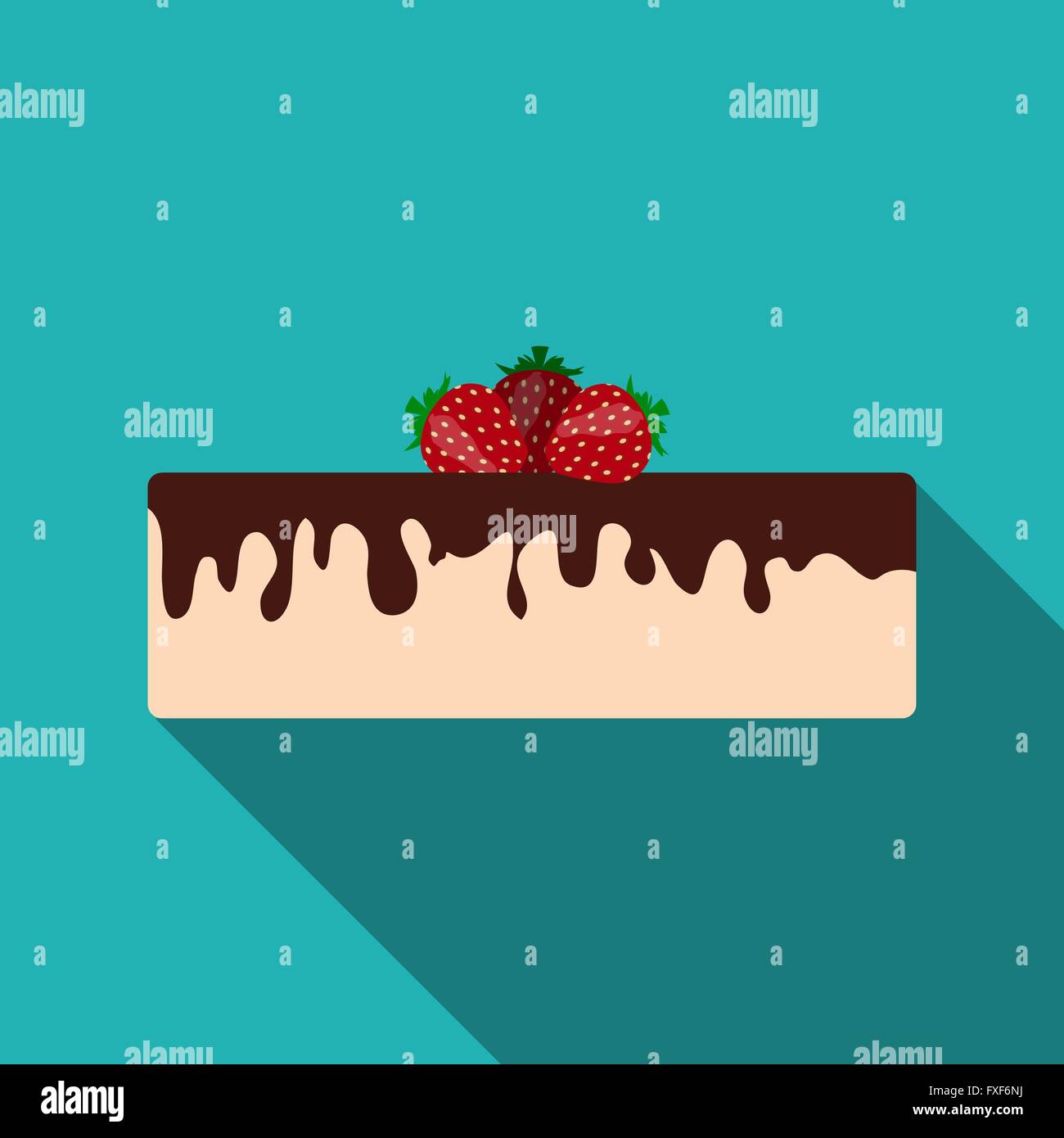 Torta di compleanno icona piatta per il tuo design, illustrazione vettoriale Illustrazione Vettoriale