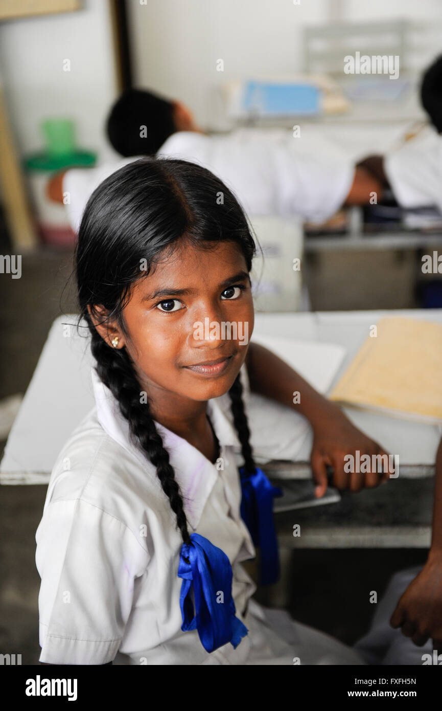 Sri Lanka Colombo, Samata Sarana, progetto da parte della Chiesa cattolica per l'istruzione di baraccopoli bambini / kirchliches Hilfsprojekt Samata Sarana, Bildung fuer Kinder aus baraccopoli Foto Stock