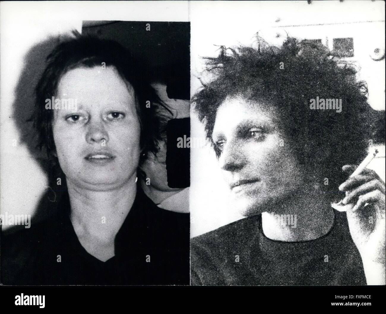 1977 - 21 Maggio: avvio del processo contro esponenti della Baader Meinhof/gruppo di Stoccarda il 21 maggio 1975, il procedimento nei confronti di quattro membri importanti della Baader Meinhof/gruppo inizierà a Stoccarda. Circa 500 i testimoni e i periti saranno sentiti durante questo processo che avrà tra i 6 e i 18 mesi. Gli imputati, Ulrike Meinhof (giornalista, 40), Andreas Baader (31), Gudrun Ensslin (insegnante, 31) e Jan-Carl raspe (Sociologo, 30) sono accusati di aver ucciso 4 persone e la tentata uccisione di 54 persone da vari tentativi di bomba in tutta Occidentale-germania, diversi banca Foto Stock