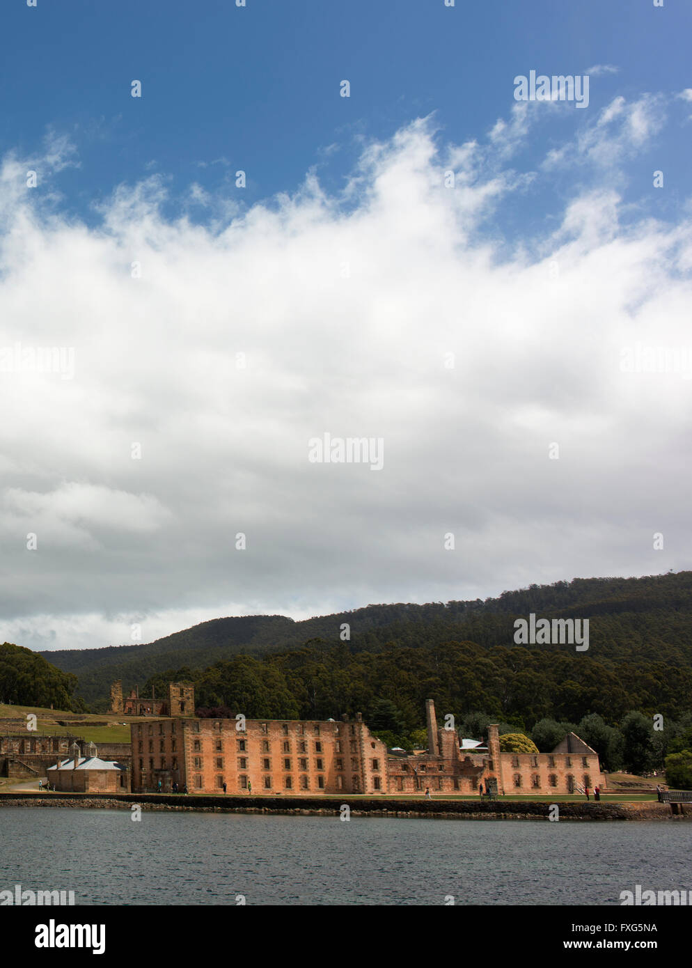 Rovine a Port Arthur, un insediamento trusty stabilito dal britannico agli inizi del XIX secolo. Foto Stock