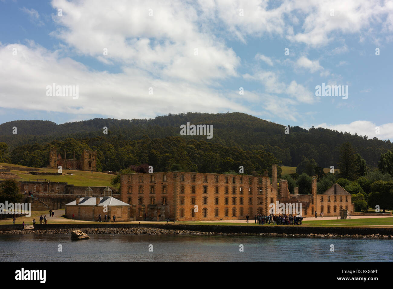 Rovine a Port Arthur, un insediamento trusty stabilito dal britannico agli inizi del XIX secolo. Foto Stock