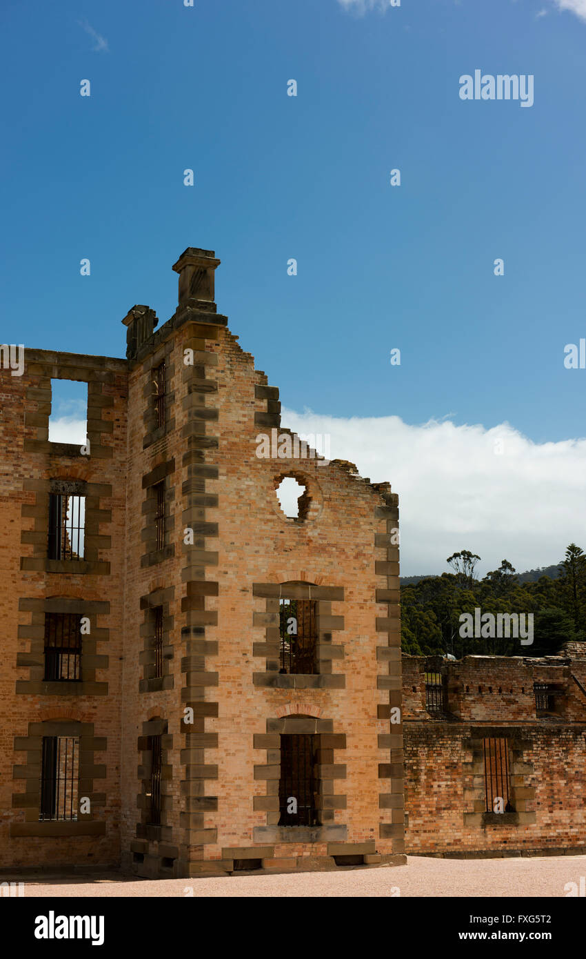 Rovine a Port Arthur, un insediamento trusty stabilito dal britannico agli inizi del XIX secolo. Foto Stock