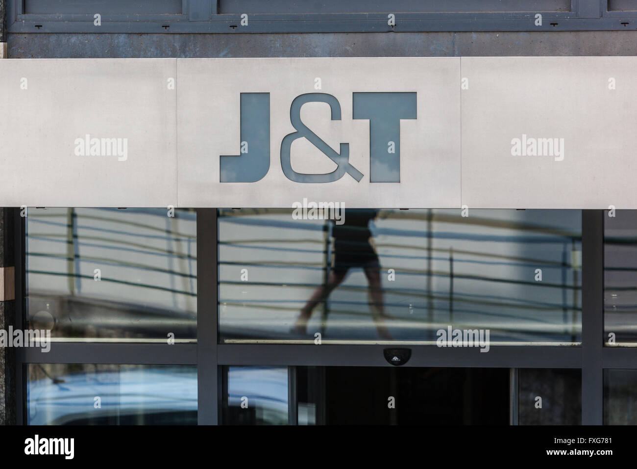 J&T Bank segno, Praga, Repubblica Ceca Foto Stock