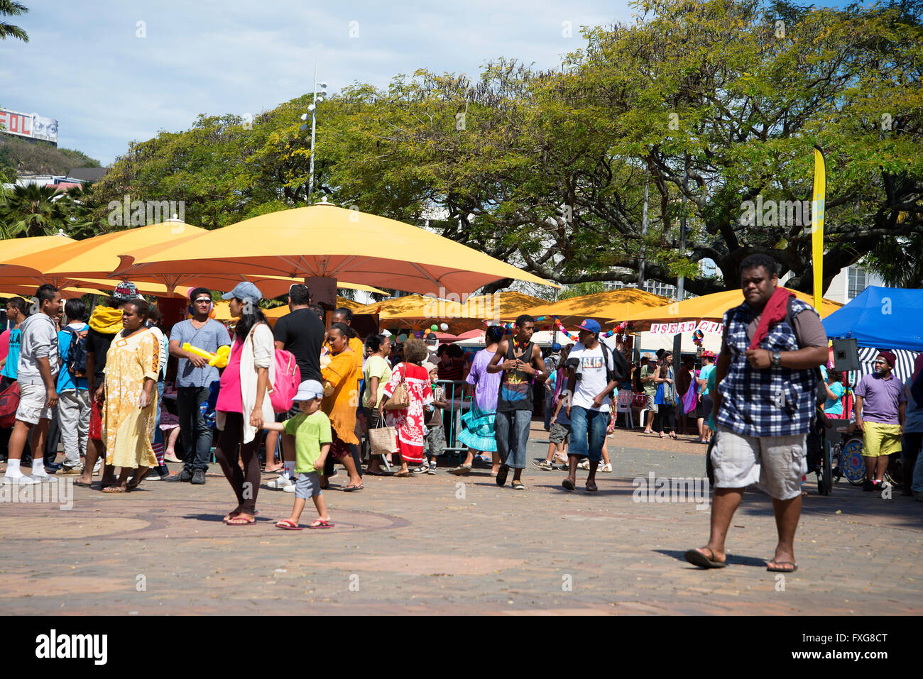 La consapevolezza sociale e la partecipazione equa per aiutare l'inclusione e integrazione delle persone con disabilità. Noumea, South Pacific. Foto Stock