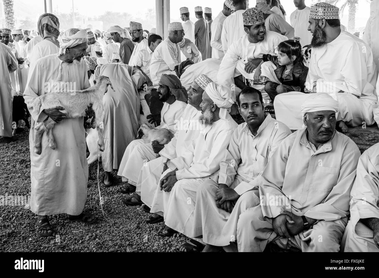 Il venerdì il mercato del bestiame, Nizwa, Ad Dakhiliyah Regione, Oman Foto Stock