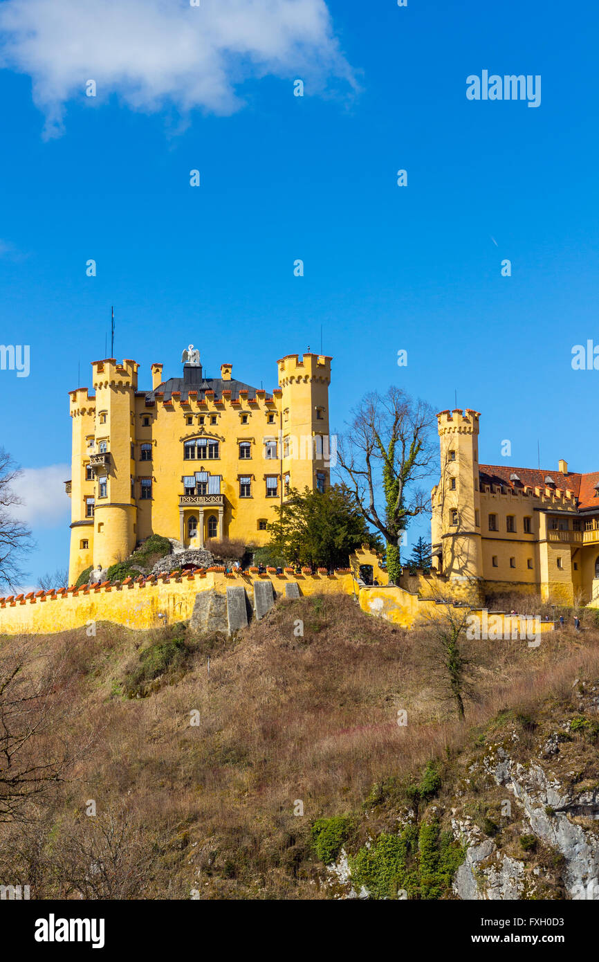 Il castello di Hohenschwangau in Germania. Bavaria Foto Stock