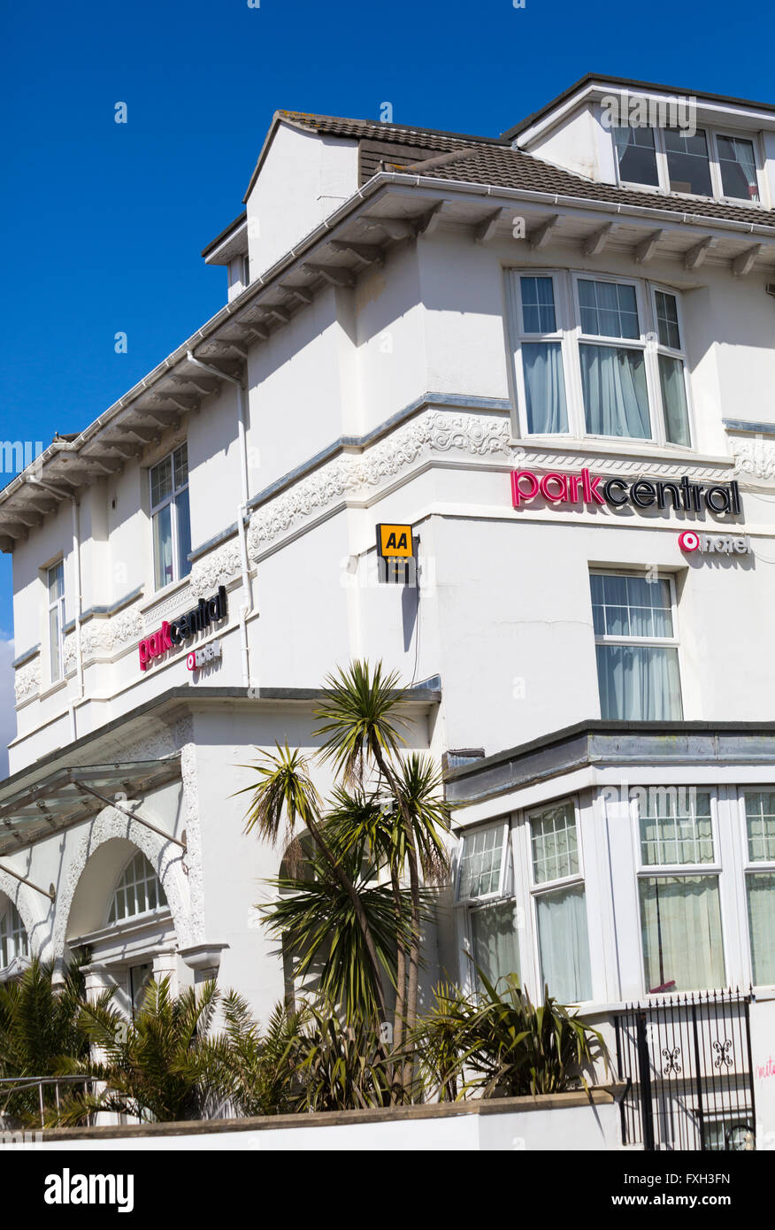 Park Central Hotel a Exeter Road, Bournemouth, Dorset Regno Unito nel mese di aprile Foto Stock