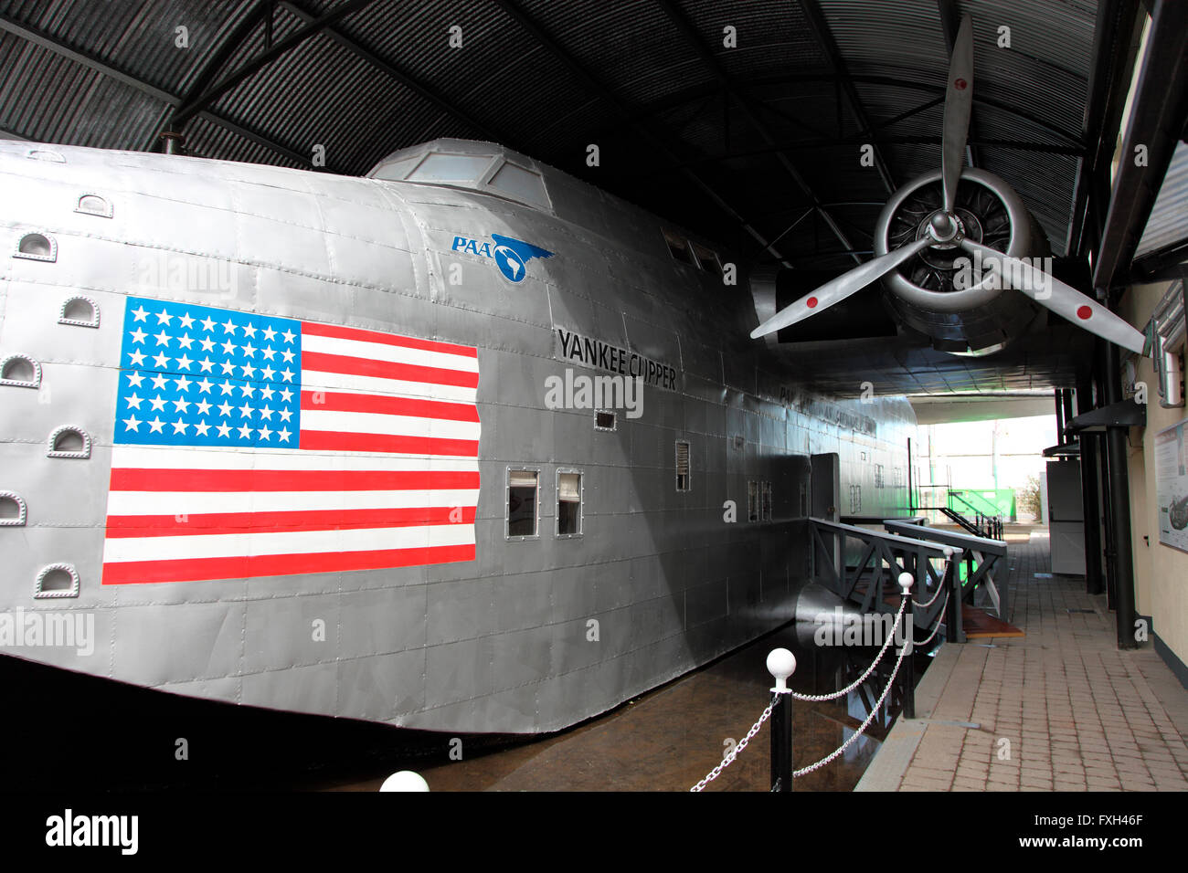 Pan Am Yankee Clipper esposti al Foynes Flying Boat Museum, Foynes, Irlanda Foto Stock