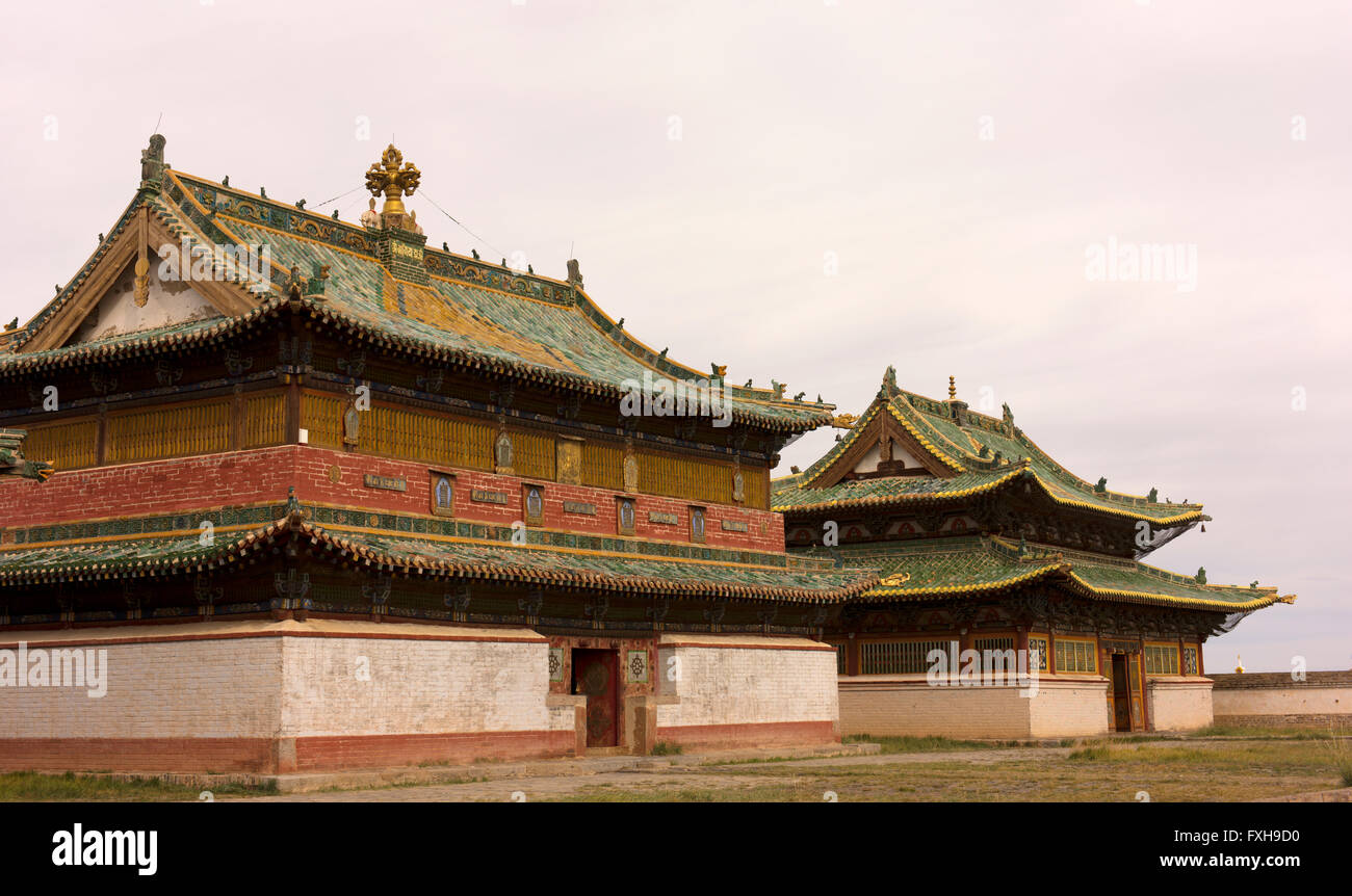 Parte di Erdene Zuu monastero complesso, parte dell'UNESCO paesaggio culturale della valle dell'Orkhon Sito Patrimonio Mondiale. Foto Stock