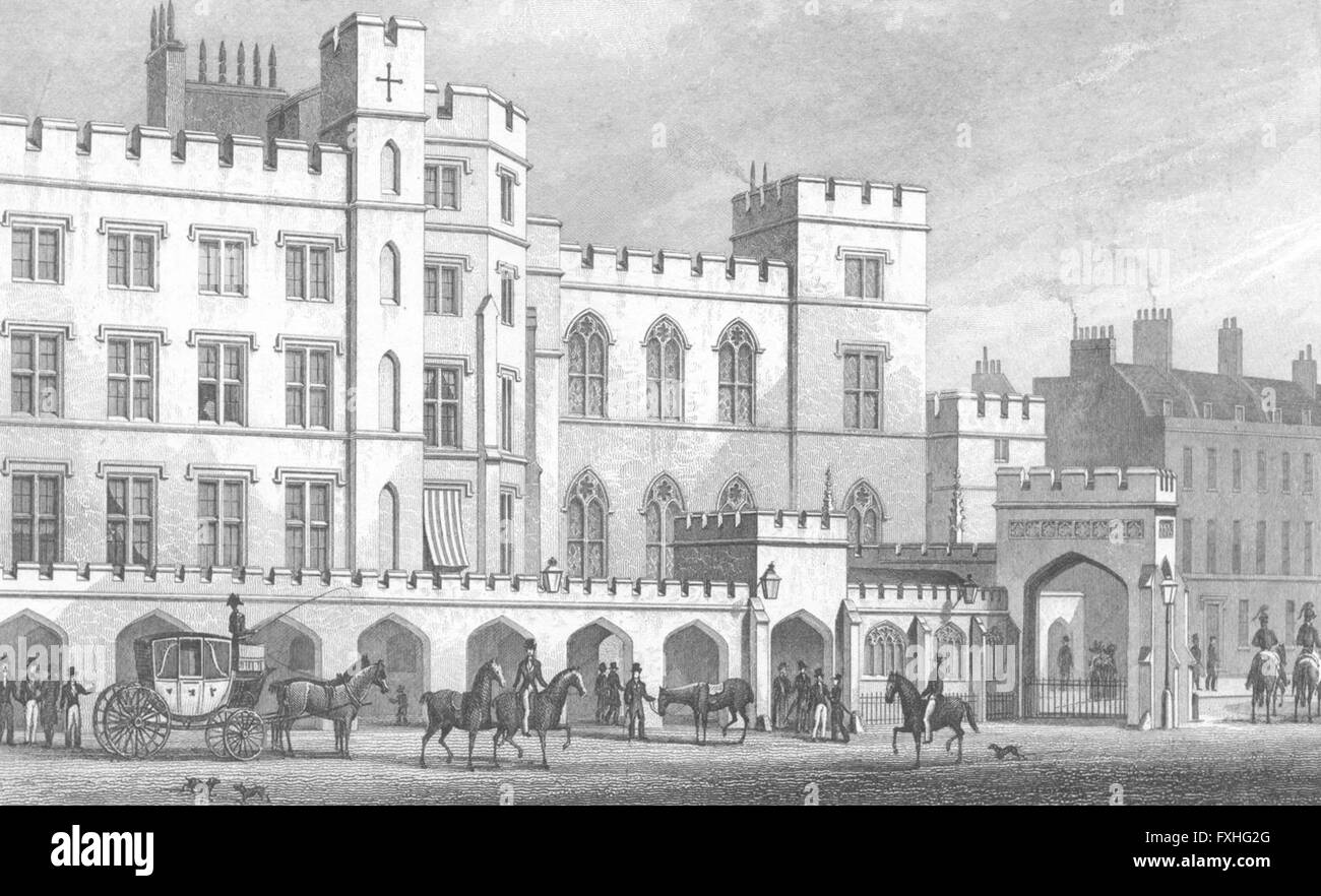 Londra: re della voce alla House of Lords, antica stampa 1829 Foto Stock