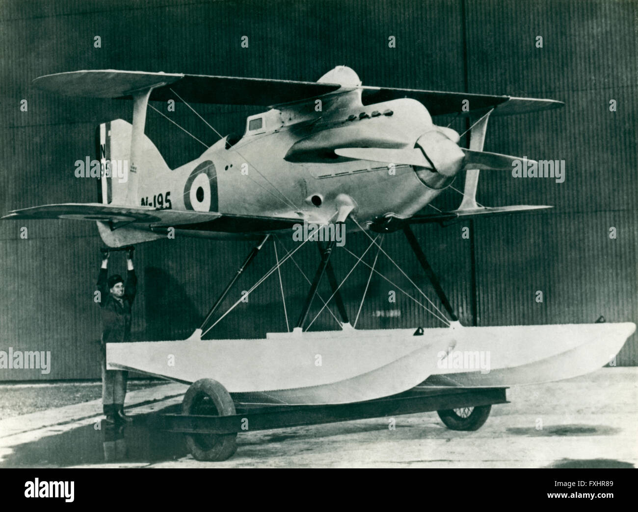 Gloster iiib, sviluppo del gloster iii, presentante radiatori modificati 1926. Velocità max 250mph. N-195. Foto Stock