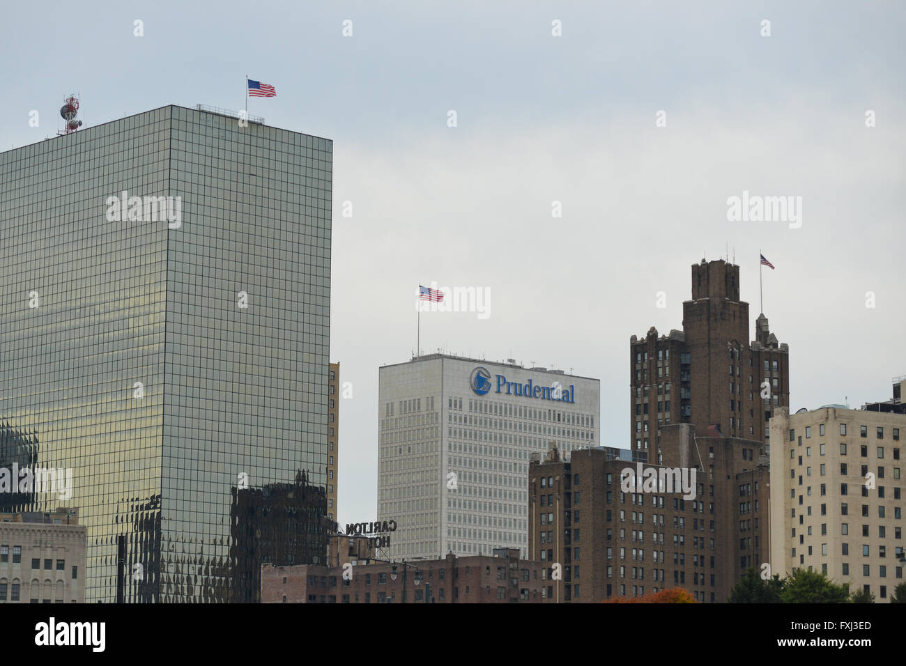 Edificio prudenziali e Carlton Hotel, downtown Newark, New Jersey, STATI UNITI D'AMERICA Foto Stock