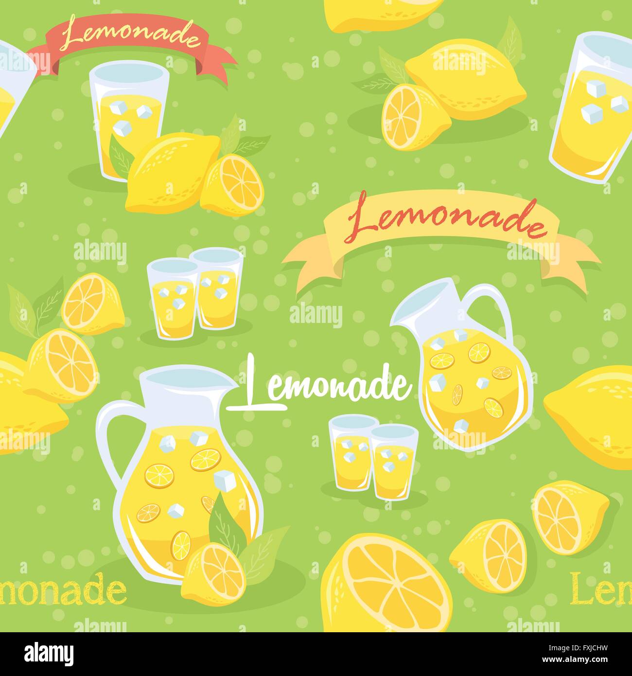 La limonata Seamless Pattern Green Illustrazione Vettoriale