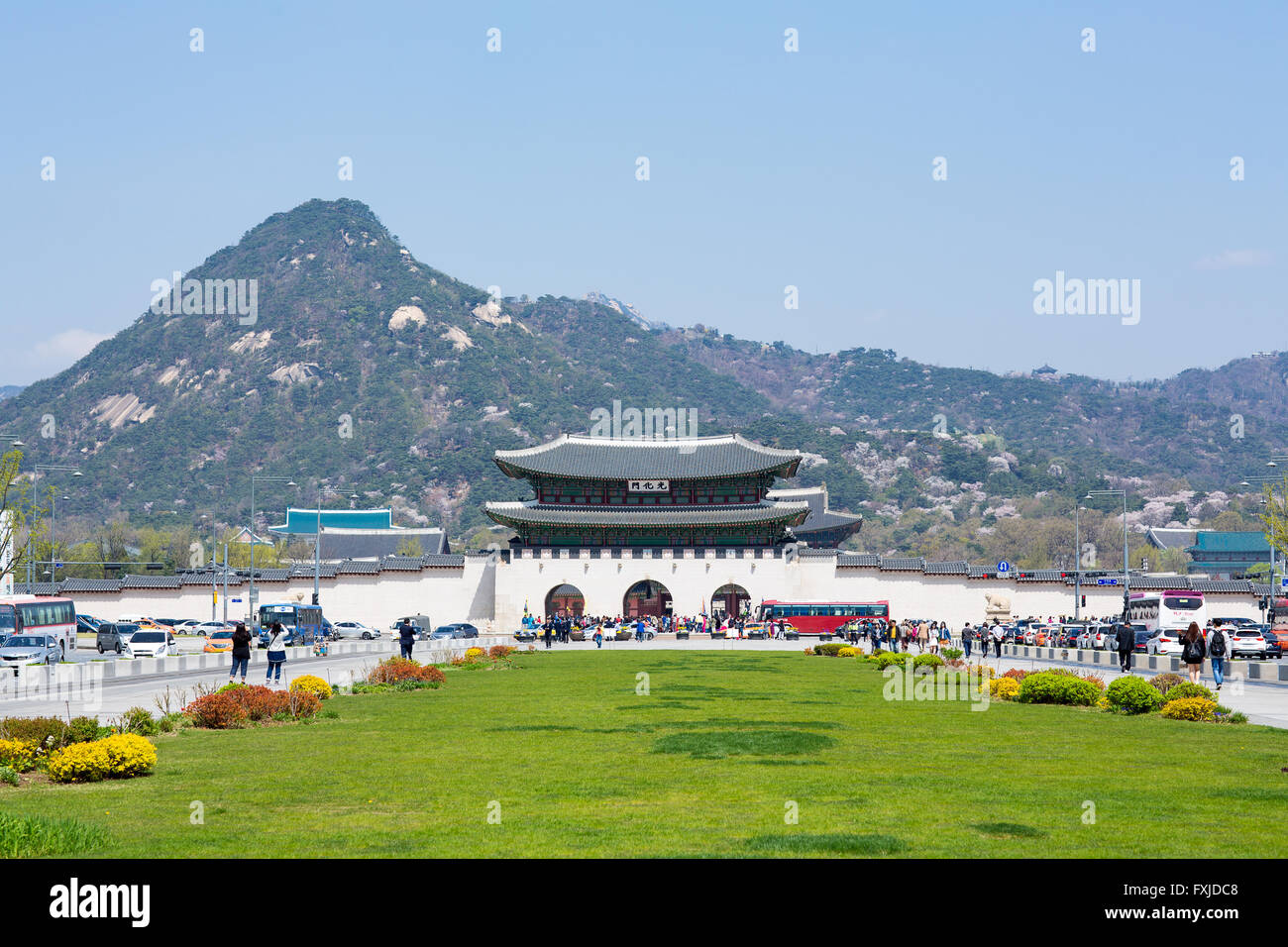 Gwanghwamun gate, Gyeongbokgung Palace Foto Stock